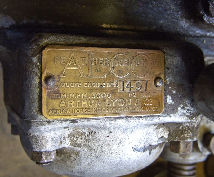 Alco Featherweight engine plate