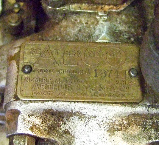 Alco Featherweight engine plate